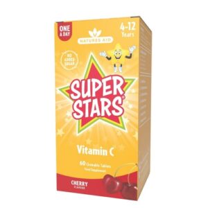 Natures Aid Super Stars Vitamin C za otroke, 60 žvečljivih tablet