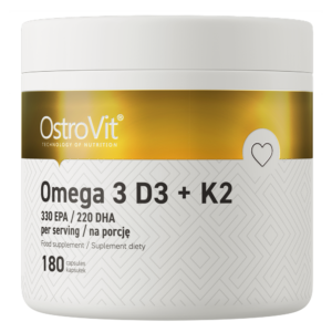 OstroVit Omega-3 vitamin D3 + K2, 180 kapsul