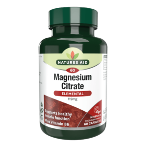 Natures Aid Magnezijev citrat 119 mg z Vitaminom B6, 60 kapsul
