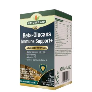 Natures Aid Podpora imunskemu sistemu z Beta Glukani, 30 tablet