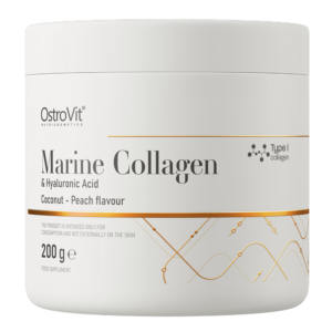 OstroVit Morski kolagen + hialuronska kislina + Vitamin C, okus kokos & breskev, 200 g