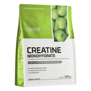 NOVO! OstroVit Kreatin monohidrat v prahu, 300 g (okus Zeleno jabolko)